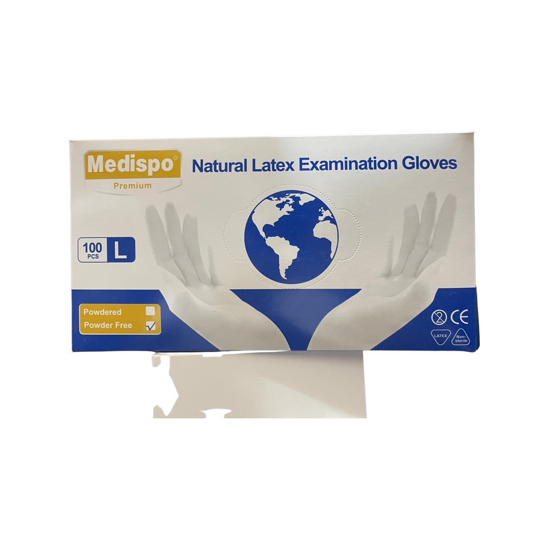 Powder Free Latex Examination Gloves Size Large 100/pk