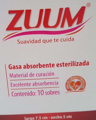 Zuum Sterile Gauze - Gasa Esterilizada 7.5cm x 5cm 12ply 10ct