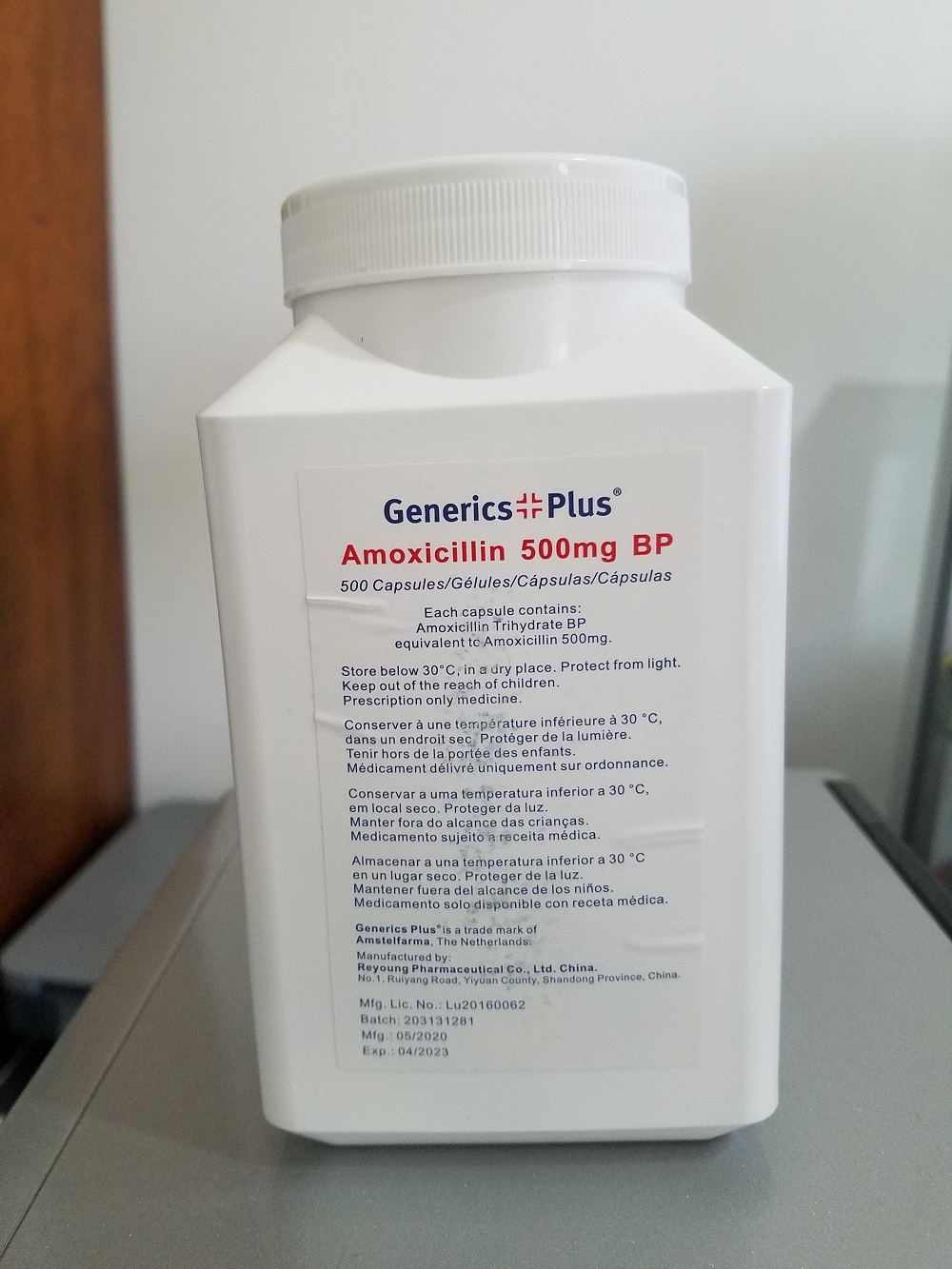 Amoxicillin 500mg x 500 Capsules Generics Plus