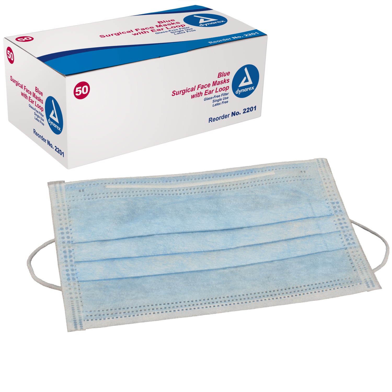 Face Mask - with Ear Loop, Blue, 50CT