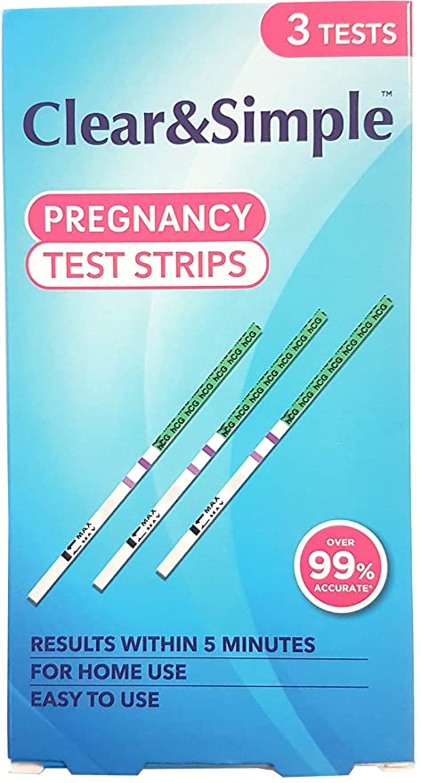 Clear&Simple HCG Pregnancy Test Strip 3ct