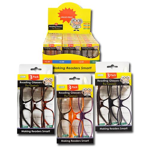 3pk READING GLASS FOR GENIUS'S