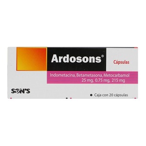 Ardosons Indometacina, Betametasona, Metocarbamol  25mg, 0.75mg, 215mg