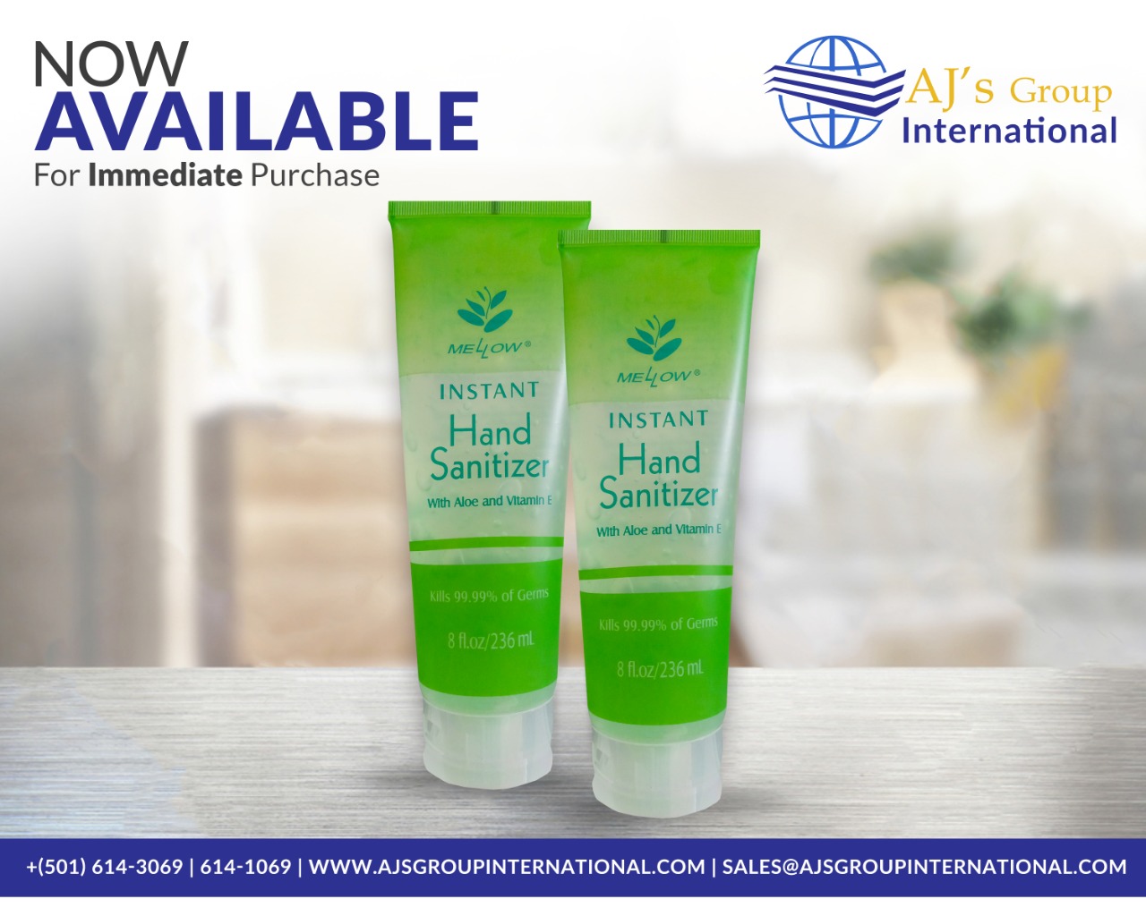 Mellow Hand Sanitizer with Aloe Vera and Vitamin E 8 fl oz