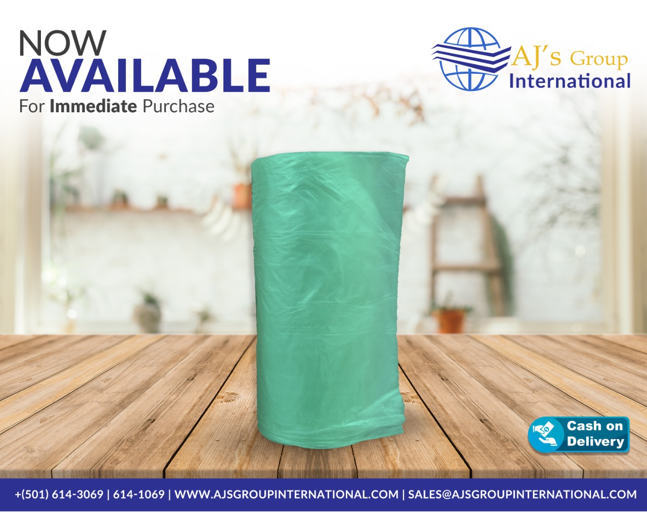 Green Biodegradable Bags 50/Roll 15 Gallon