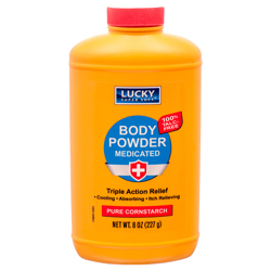 Lucky Corn Starch Medicated body Powder 8 oz