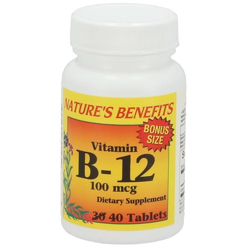NATURES BENEFIT VITAMIN B12 100MCG 30ct
