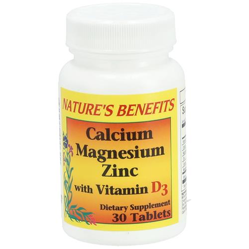 NATURES BENEFITS CALCIUM MAGNESIUM ZINC W VITAMIN D3 30C 40062NB