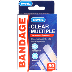 NUVALU BANDAGE CLEAR 50PC ASST