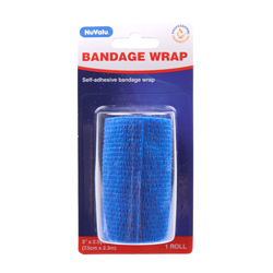 NUVALU BANDAGE COHESIVE 3IN X 2.5YDS BLUE