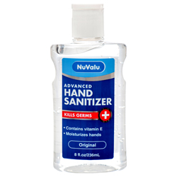 NUVALU HAND SANITIZER 8 OZ W/CAP ORIGINAL