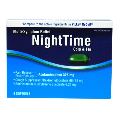 PLD Nighttime Liquid Softgels Multi-Symptom