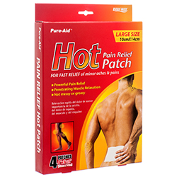 PURE-AID HOT PAIN RELIEF PATCH 4 CT