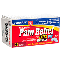 PURE-AID PAIN RELIEF EXTRA STRENGH PM TABLETS 24 CT