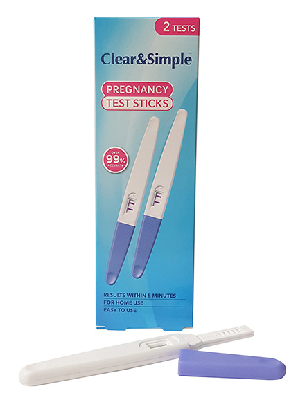 CLEAR&SIMPLE MIDSTREAM PREGNANCY TEST STICK 2'S