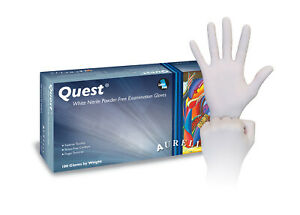 Quest Nitrile White gloves M- 100/pk