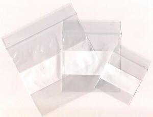 Zip Lock bag 6 x 9 white label 100/pk