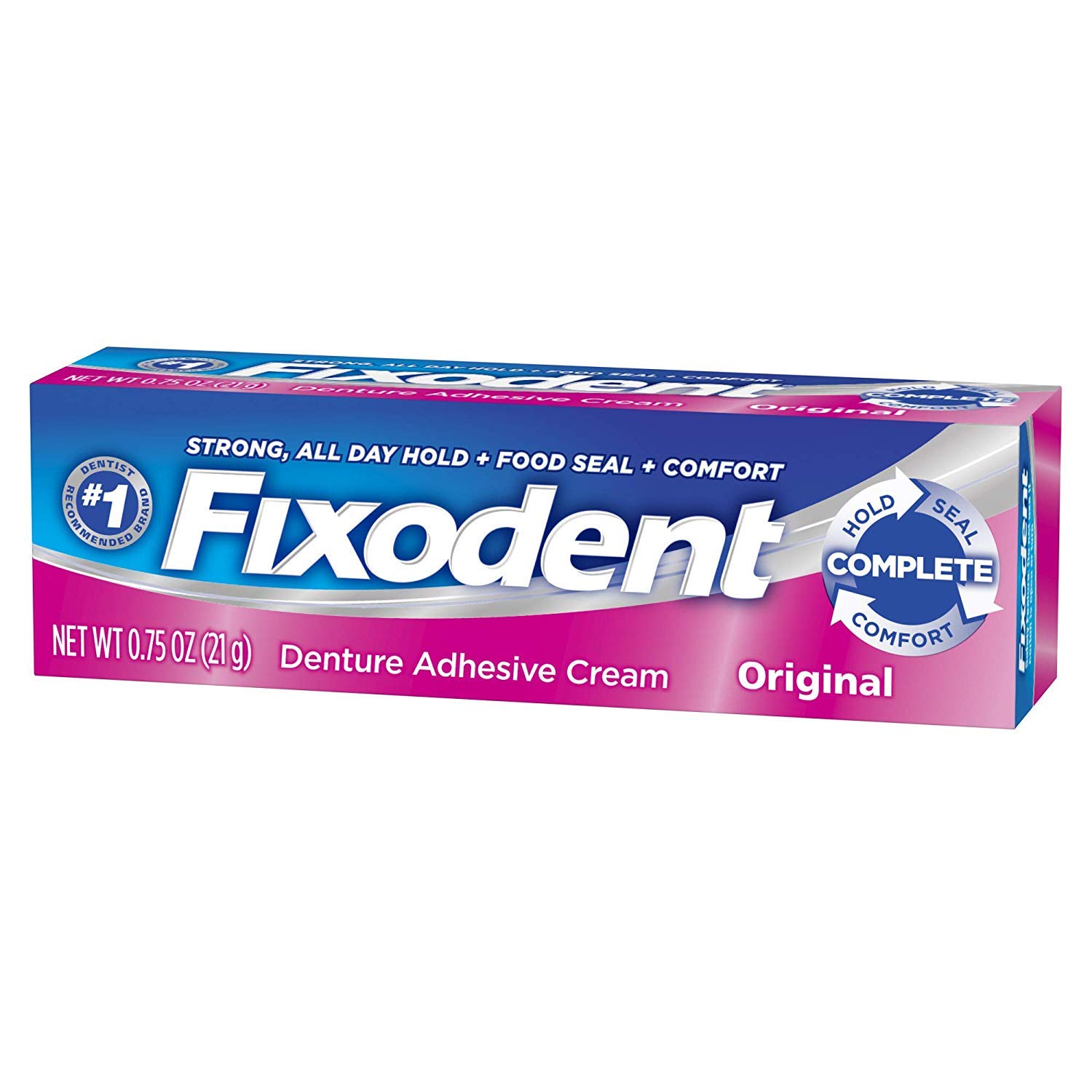 FIXODENT COMPLETE DENTURE ADHESIVE CREAM .75 OZ