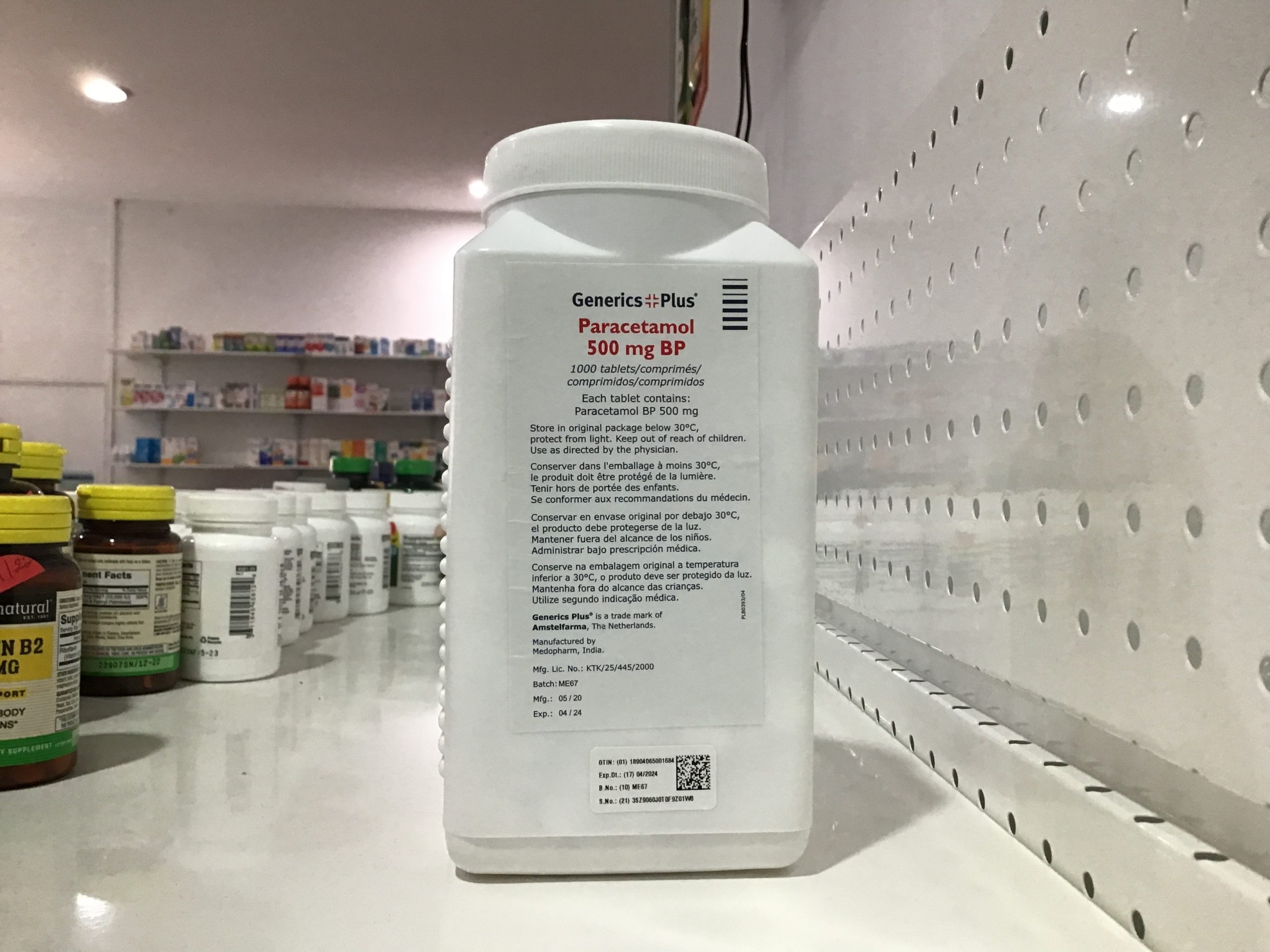 Paracetamol 500mg 1000/ct May/2026