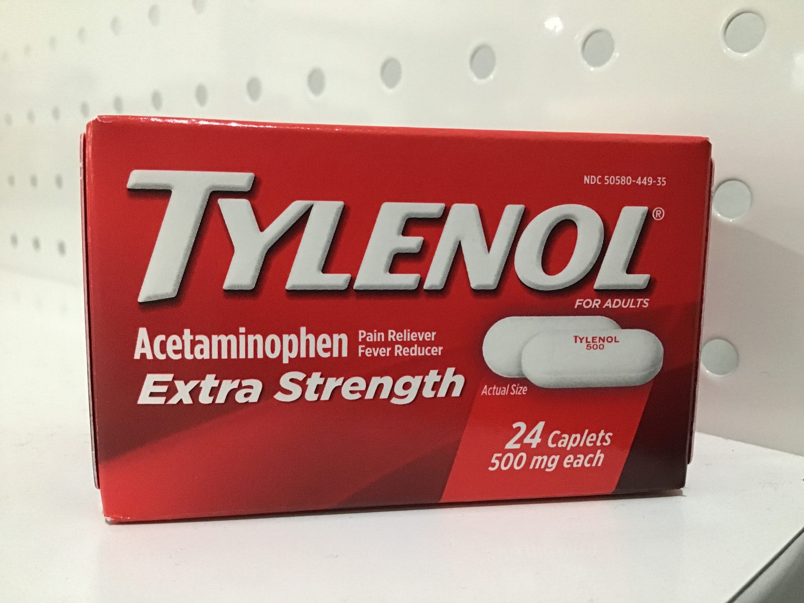 Tylenol extra strength 500mg each 24 capsules