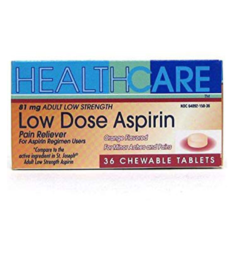 Health Care Low Strength Adult Chew Aspirin 81 Mg 36CT