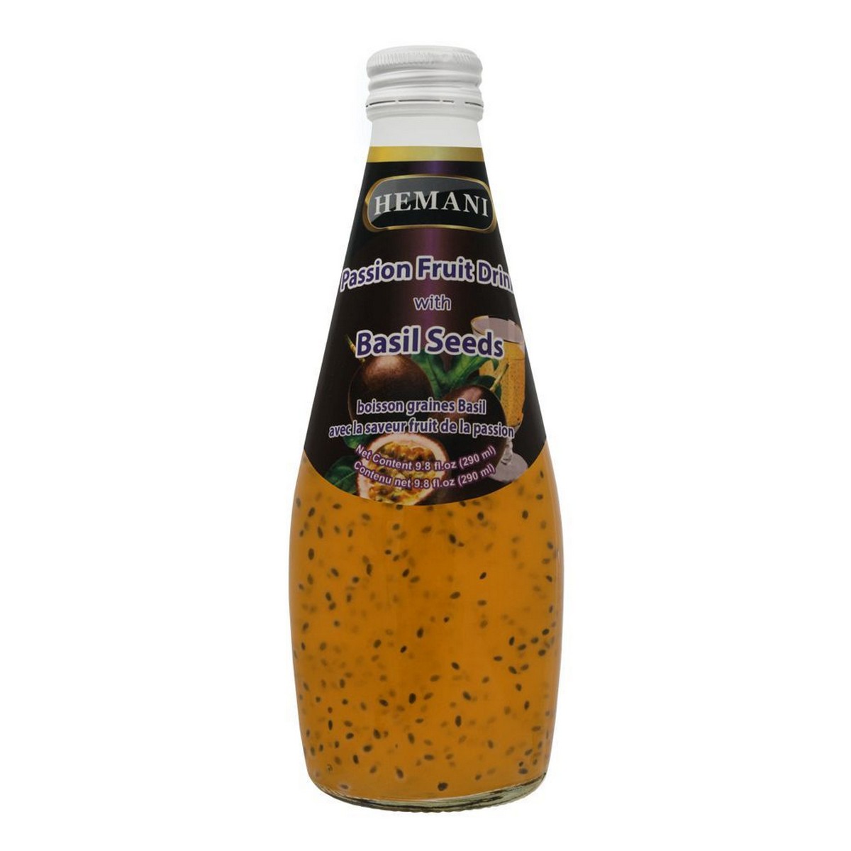 Hemani Basil Seed Drink 24/290ml Passion Fruit, Pomegranate, Cocktail, Lychee