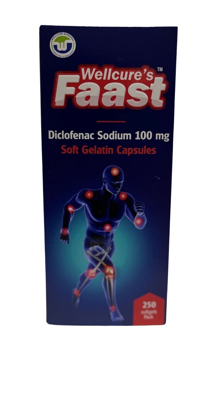 Wellcure's Faast Diclofenac 100mg x 250ct soft gels May/2025