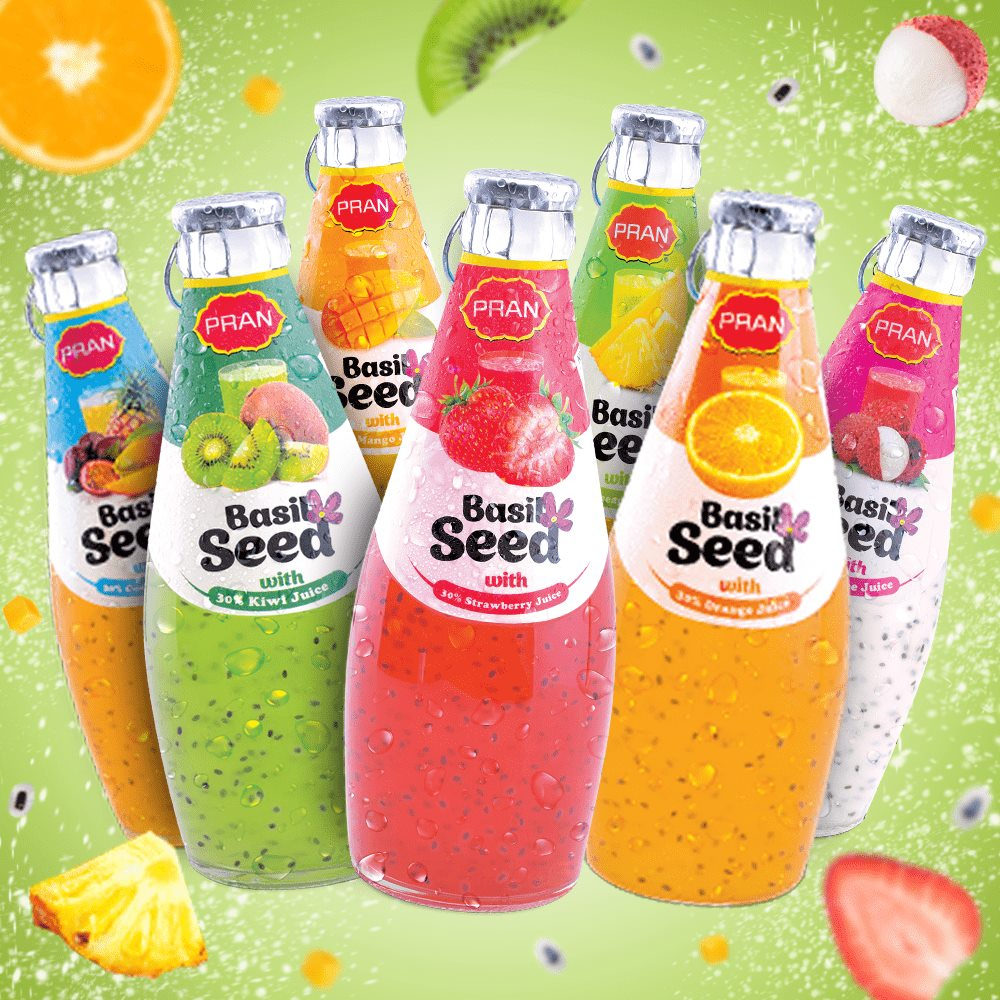 Pardesi Basil Seed Drink 24/290ml Pomegranate, Passion Fruit, Cocktail, White Grape